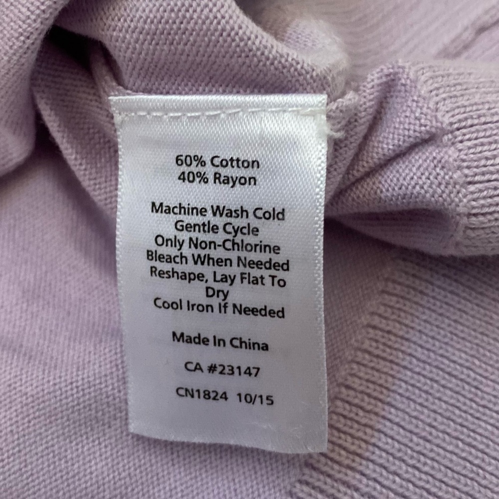 Talbots Size MP Lilac Short Sleeve Blouse - Picture 8 of 8